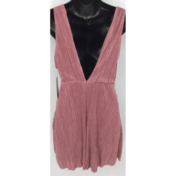 Free People Dress Size 2 Pink Crinkle Women New - Picture 3 of 7